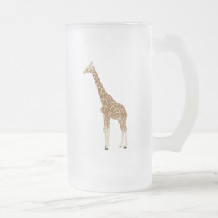 Giraffe Frosted Glass Beer Mug