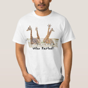Giraffe Fun Photo -  Four Giraffe's Who Farted? T-Shirt