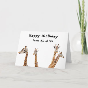 Giraffe Fun Photo -  From all of us! Birthday Card