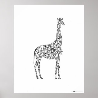 GIRAFFE - FUNNY ANIMAL POSTER