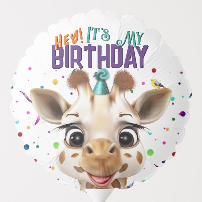 Giraffe Funny Birthday Balloon (Back)