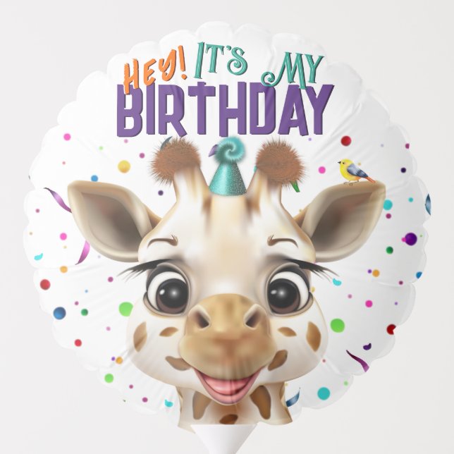 Giraffe Funny Birthday Balloon (Back)