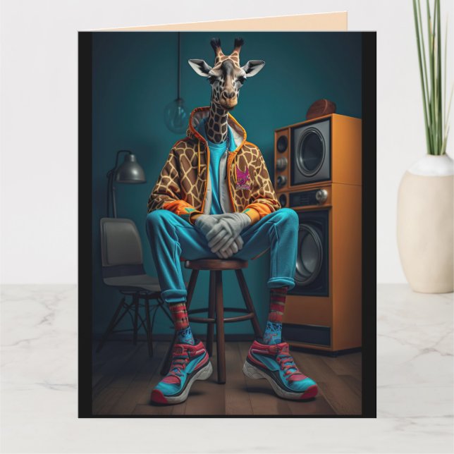 GIRAFFE FUNNY BRO FRIEND GREETING CARD (Front)