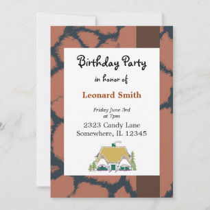 Giraffe Fur Pattern Birthday Invitation