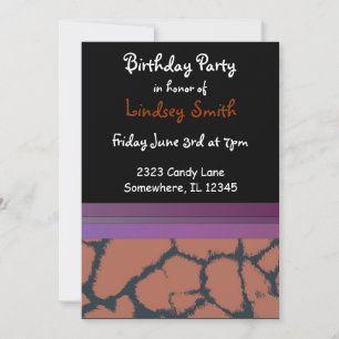 Giraffe Fur Pattern Birthday Invitation