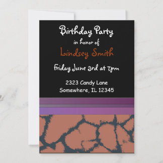 Giraffe Fur Pattern Birthday Invitation