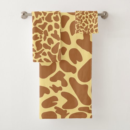 Giraffe Fur Pattern Exotic Bath Towel Set