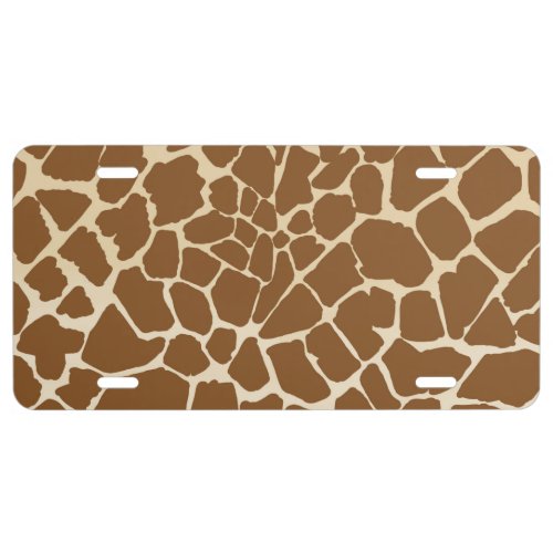 Giraffe Fur Pattern Print  License Plate