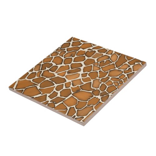 Giraffe Fur Patterned Print Ceramic Tile