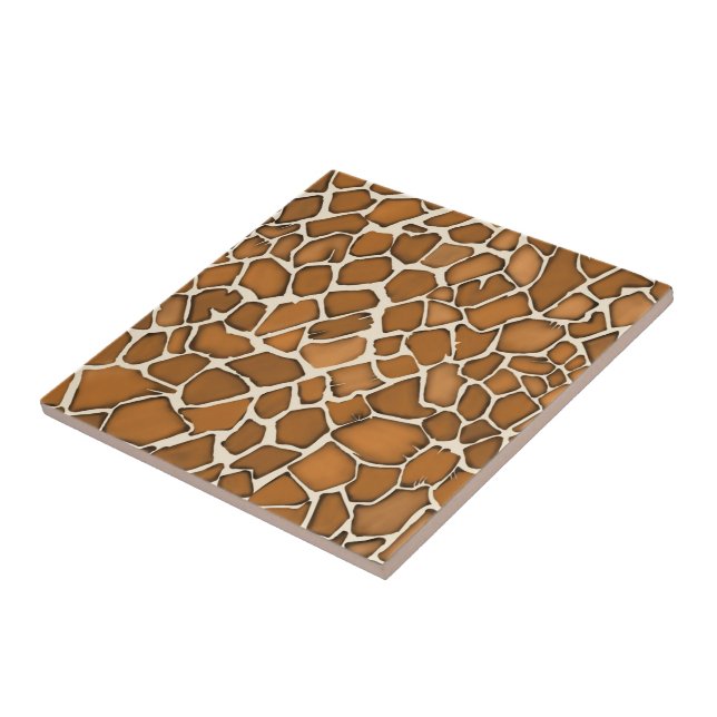Giraffe Fur Patterned Print Ceramic Tile (Side)