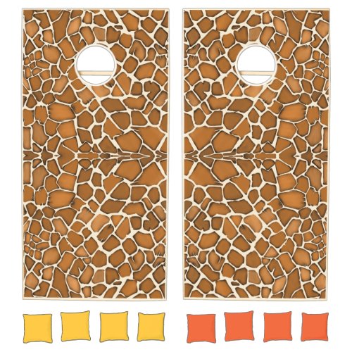 Giraffe Fur Patterned Print  Cornhole Set