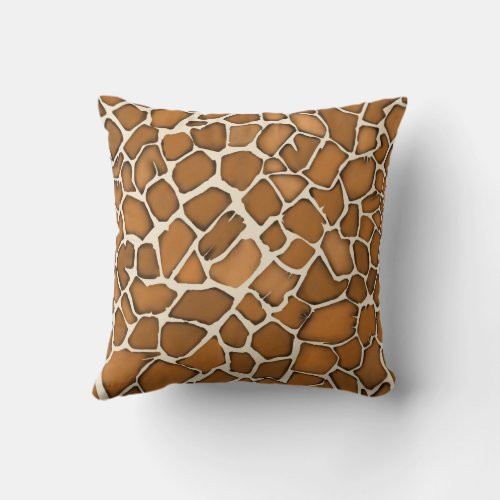 Giraffe Fur Patterned Print  Throw Pillow
