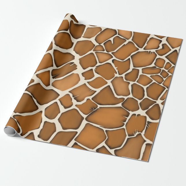 Giraffe Fur Patterned Print  Wrapping Paper (Unrolled)