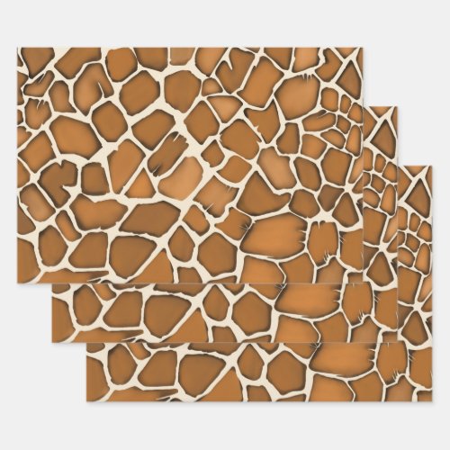 Giraffe Fur Patterned Print  Wrapping Paper Sheets
