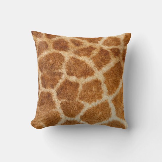 Giraffe Fur Print Throw Pillow (Front)