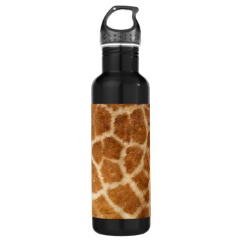 Giraffe Fur Print Water Bottle by Lasting__Impressions at Zazzle