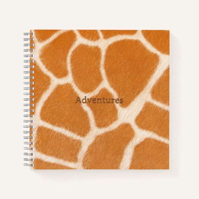 Giraffe Fur Realistic Animal Print Personalized Notebook (Front)