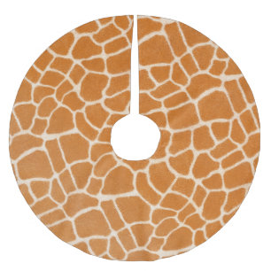Giraffe Fur Realistic Exotic Animal Print Luxury Brushed Polyester Tree Skirt