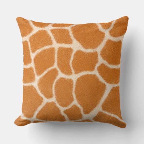 Giraffe Fur Realistic Spotted Wild Animal Large Throw Pillow