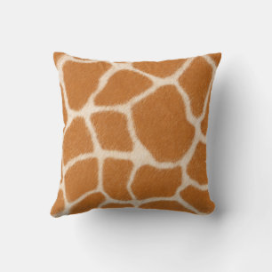 Giraffe Fur Realistic Spotted Wild Animal Small Throw Pillow