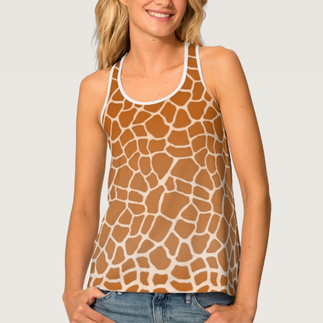 Giraffe Fur Realistic Wild Animal Print Tank Top (Front)