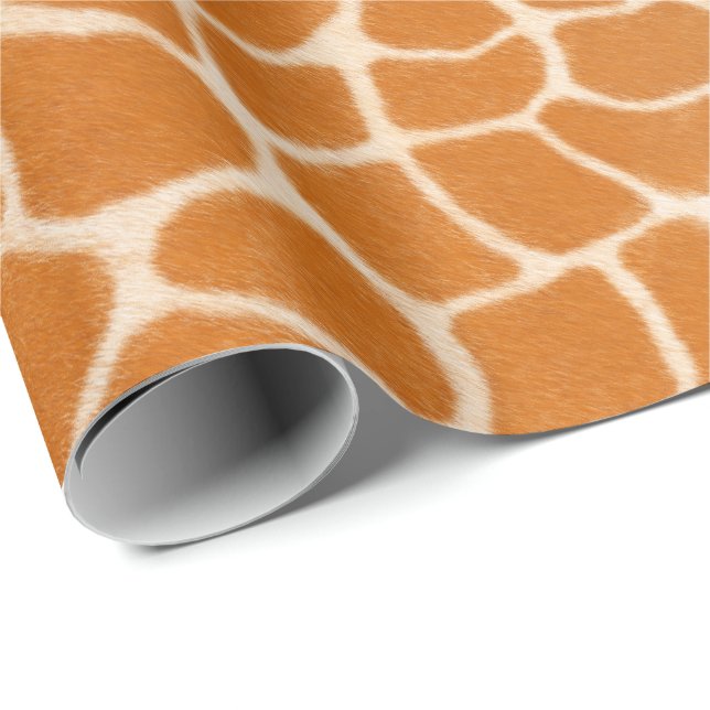 Giraffe Fur Realsistic Spotted Wild Animal Print Wrapping Paper (Roll Corner)