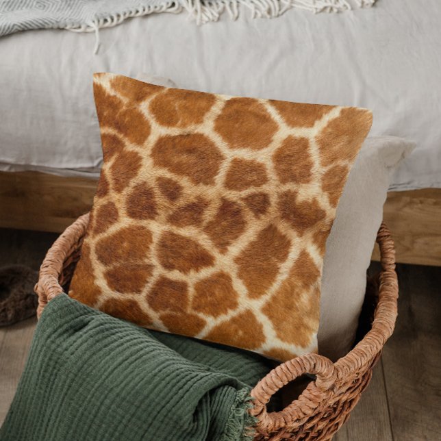 Giraffe Fur Spots Realistic Looking Throw Pillow (Creator Uploaded)