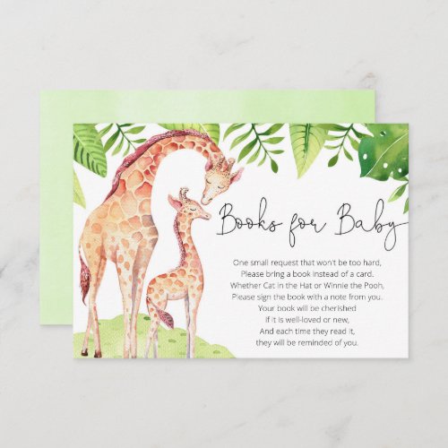 Giraffe gender neutral safari books for baby enclosure card