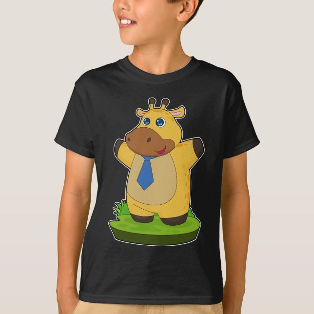 Giraffe Gentleman Necktie T-Shirt (Front)