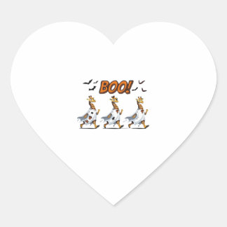 Giraffe Ghost Parade Halloween BOO! � Funny Spooky Heart Sticker