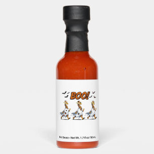 Giraffe Ghost Parade Halloween BOO! � Funny Spooky Hot Sauces
