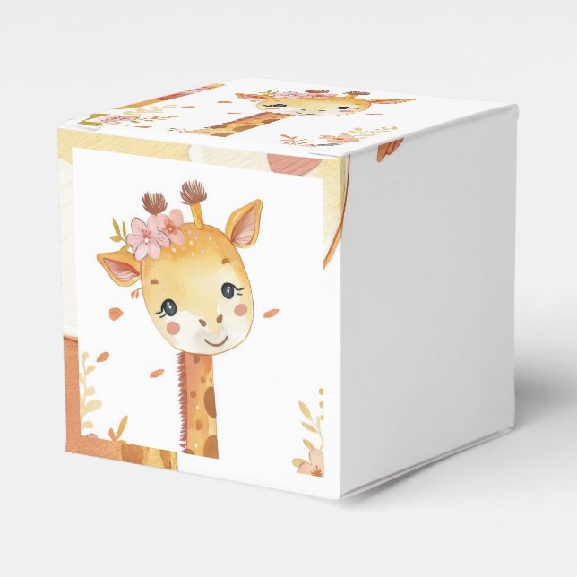 "Giraffe Gift Cube Box" Favor Boxes (Front Side)