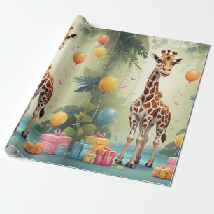 Giraffe & Gifts in the Jungle Wrapping Paper