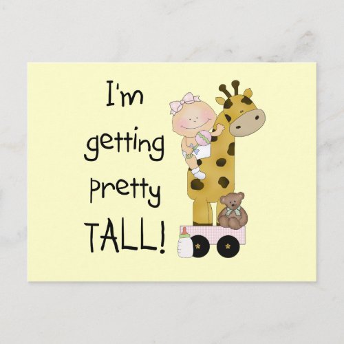 Giraffe_ Girl Getting Tall Tshirts and Gifts Postcard