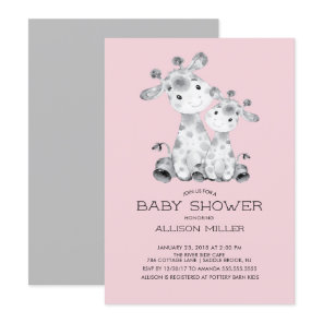 Giraffe Girls baby Shower Invitation