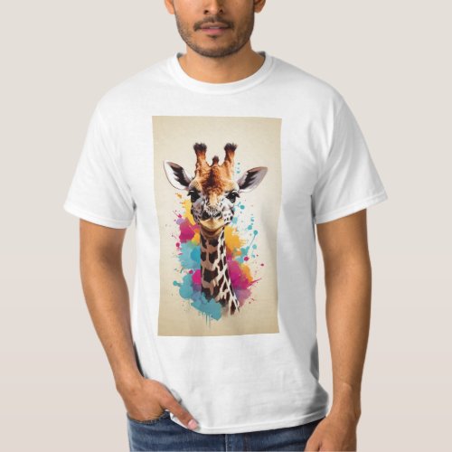 Giraffe Glee Playful T_Shirt Design