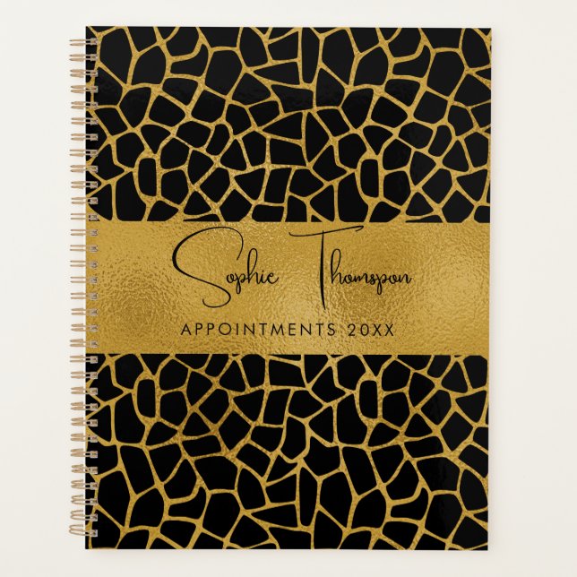 Giraffe gold golden new year planner (Front)