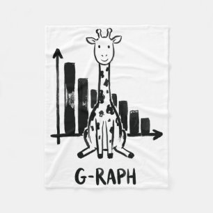 Giraffe Graph Statistics Math Teacher Pun Fleece Blanket
