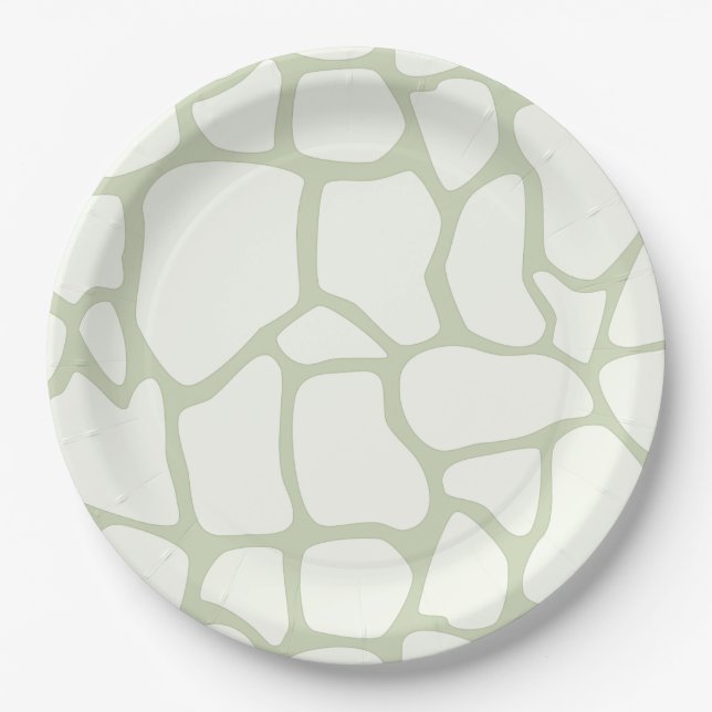 Giraffe green print paper plates (Front)