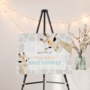Giraffe Greige Watercolor Baby Shower Foam Board