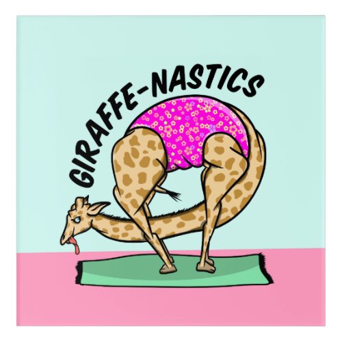 Giraffe gymastics acrylic print