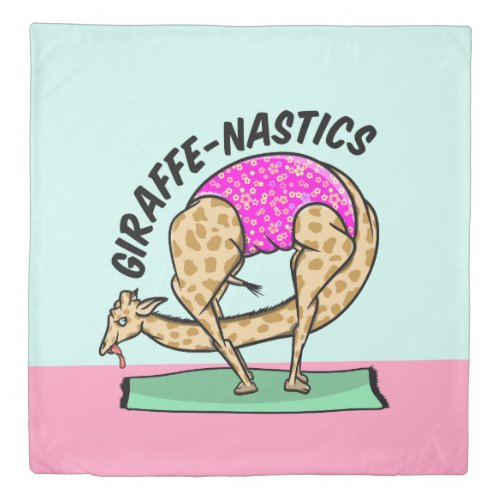 Giraffe gymastics duvet cover