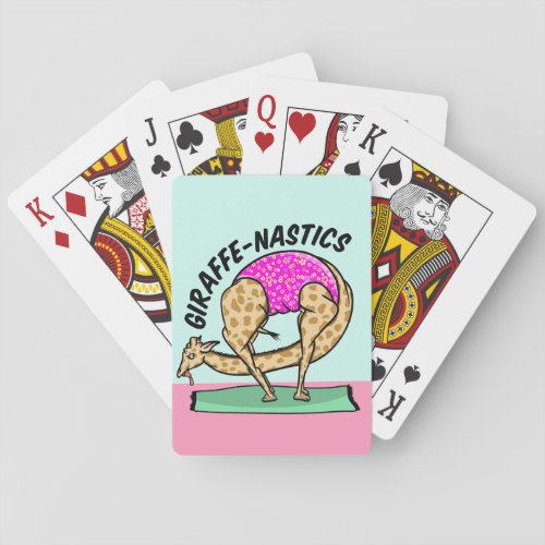 Giraffe gymastics playing cards
