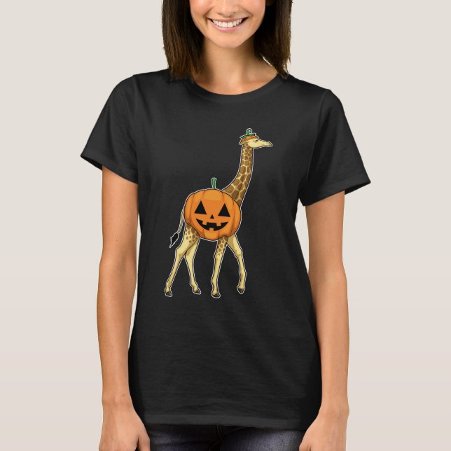 Giraffe Halloween Pumpkin T-Shirt (Front)