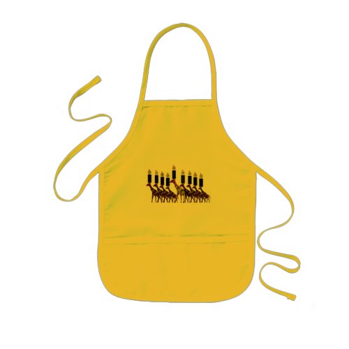 Giraffe Hannukah Menorah Kids Apron