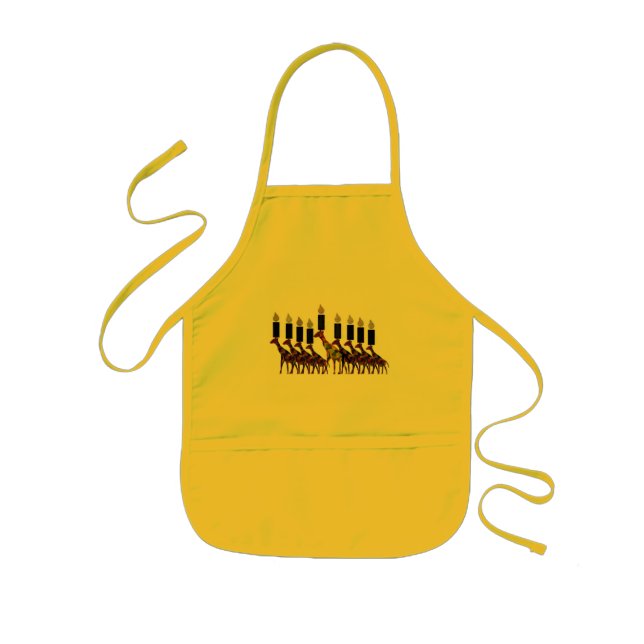 Giraffe Hannukah Menorah Kids' Apron (Front)