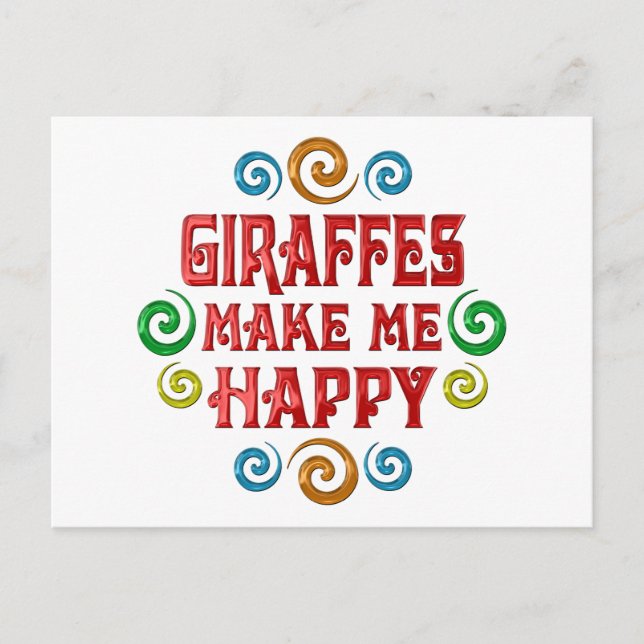 Giraffe Happiness Postcard (Front)