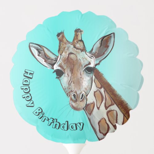 Giraffe Happy Birthday Balloon