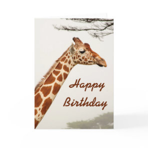 Giraffe Happy Birthday card