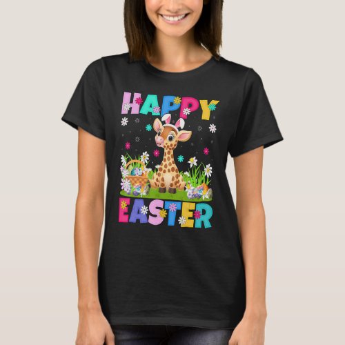 Giraffe   Happy Easter Bunny Giraffe Easter Sunday T_Shirt